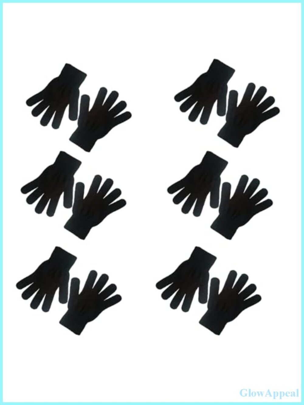 6 Pairs Knit Gloves One Size Winter Warm Stretchy Acrylic Unisex